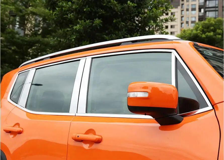 20 шт. Высокое качество для Jeep Renegade корпус автомобиля из нержавеющей стали Стекло окно декоративная подушка средняя стойка отделка вытяжки