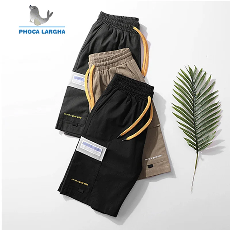 Летний Для мужчин Мешковатые мульти карман на липучке военных грузов шорты бриджи Мужской сплошной Цвет эластичный пояс тактические шорты