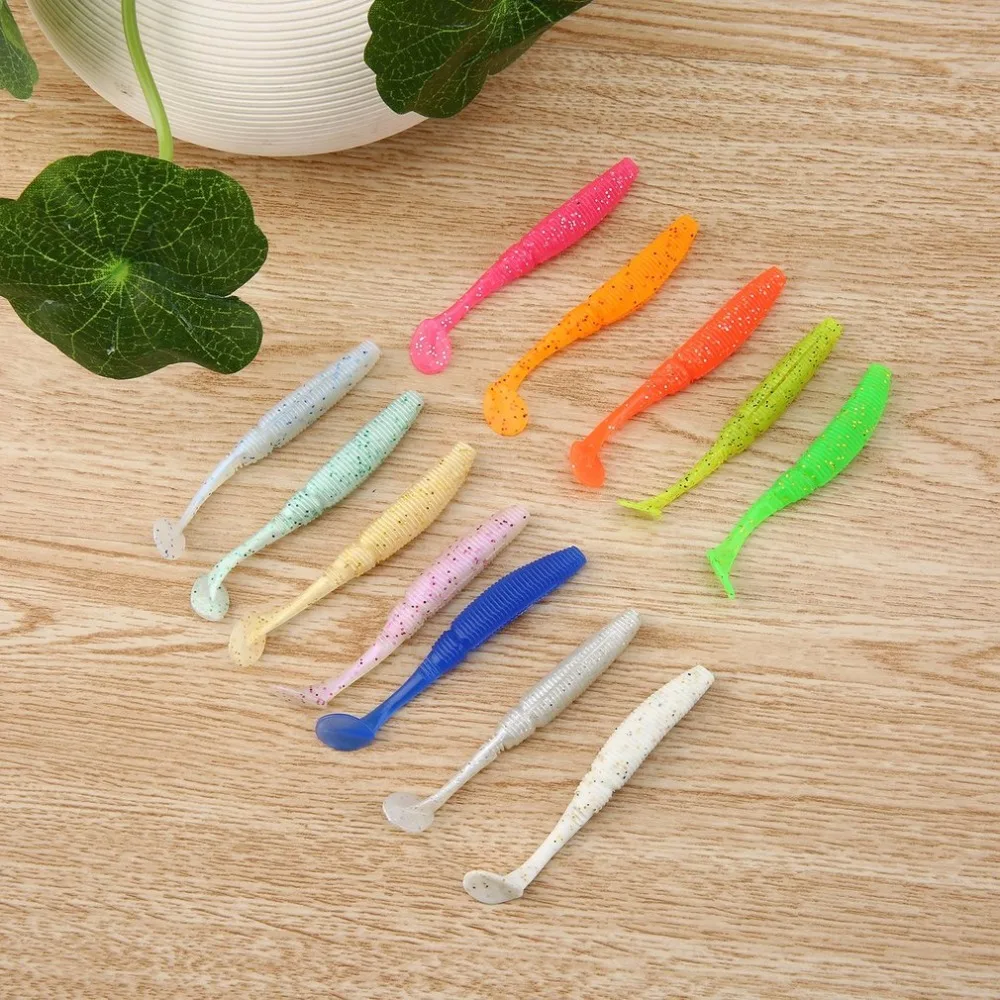  Misurelure 5 Pcs/pack Soft Fishing Lures Pack 7.5CM/3.5g Artificial Fake Baits Vivid Fishing Worm S