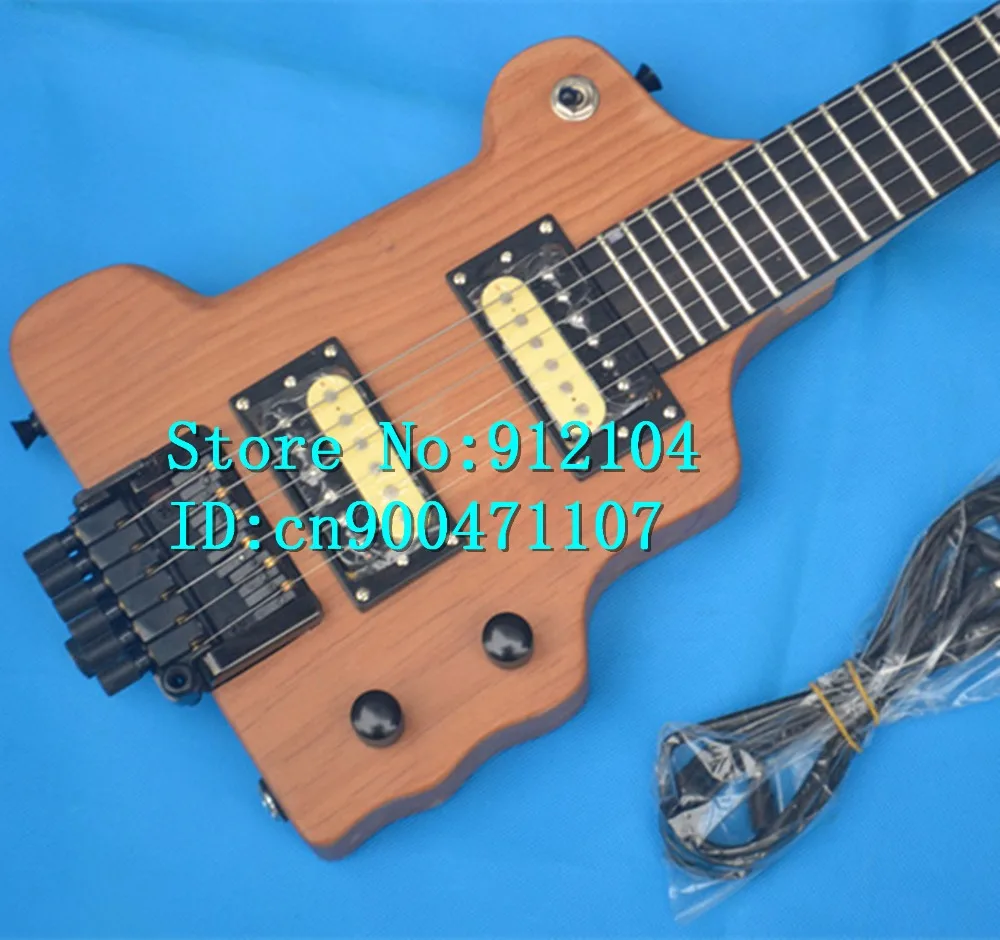

new headless electric guitar in natural with alder body +EMS free shipping+foam box F-2102