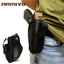 Armiyo 총 잡지 홀스터 숨겨진 전술 운반 벨트 금속 클립 airsoft 나일론 가방 모든 크기의 사냥 기사 권총(China)