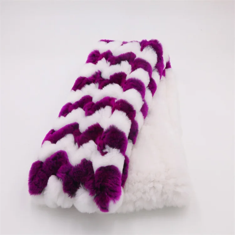  Luxury Women Real Fur Scarf Female knitted genuine Rex Rabbit Fur scarves Winter Female Warm RealFur Shawls (8)