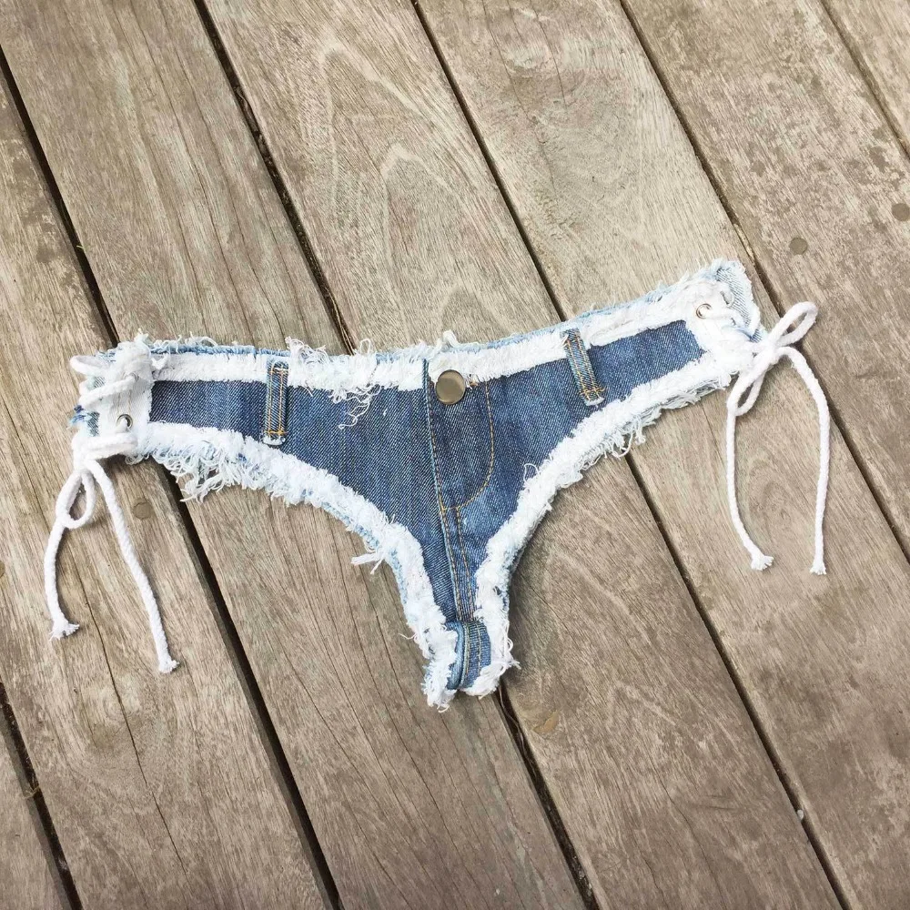 compression shorts Sexy Low Rise Waist Denim Mini Shorts Cute Lace-up Fringed Booty Shorts Summer Girl Jean Shorts Hotpants Beachwear hotpants