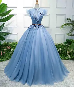 

Plus Size 6XL Blue Luxury Wedding Bridal Party Dress Women Evening Formal Dress Ball Gown Gift For Lady Large Size 5XL 4XL