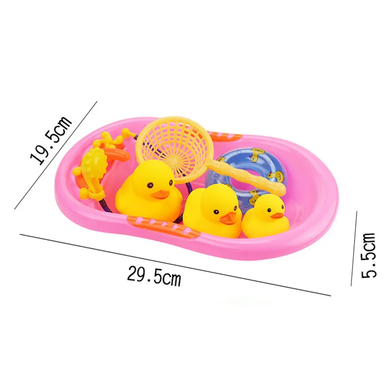 1 Set Cute Ducks Squeeze Sounding Dabbling Toy Plastic Material Squeaky