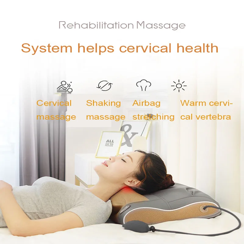 US $224.91 Cervical Massager Shoulder and Neck Waist Multifunction Electric Kneading Hot Pack Home Physiotherapy Pillow Airbag Head Support