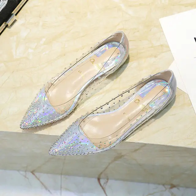 clear flats with rhinestones