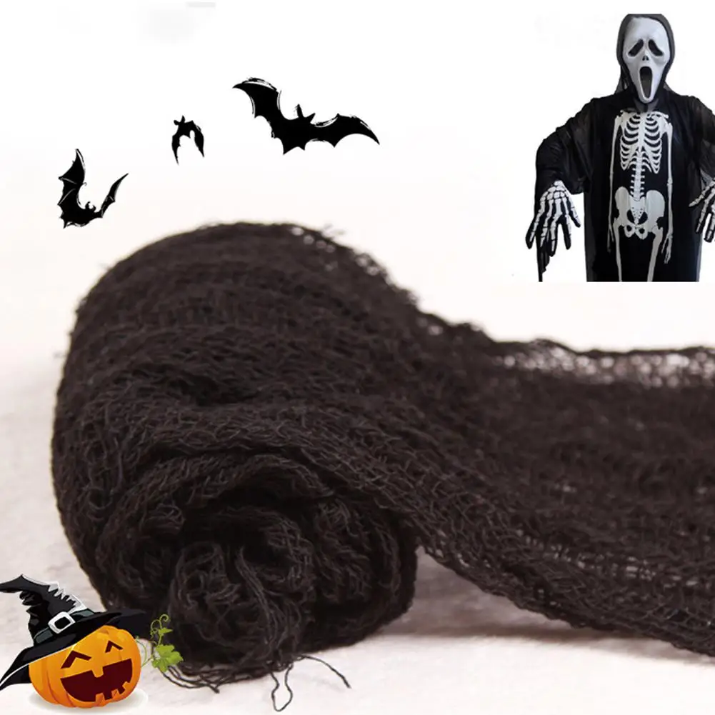 LanLan 30 inch Black Decorated Gauze Halloween Festival Stage Setting