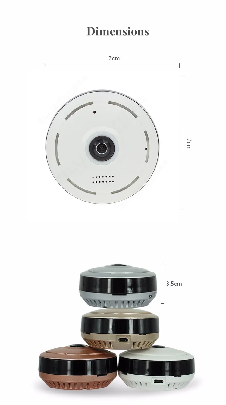 HD 360 Degree Panoramic Wide Angle MINI Cctv Camera Smart IPC Wireless Fisheye IP Camera P2P 960P HD Home Security Wifi Camera