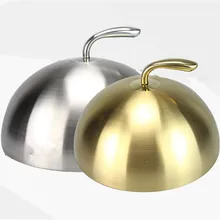 Крышка из нержавеющей стали, круглая Золотая Крышка для стейка, западный стиль, без магнита, крышка для сковороды, повышающая рост, Корейская Крышка для барбекю, котелок для барбекю