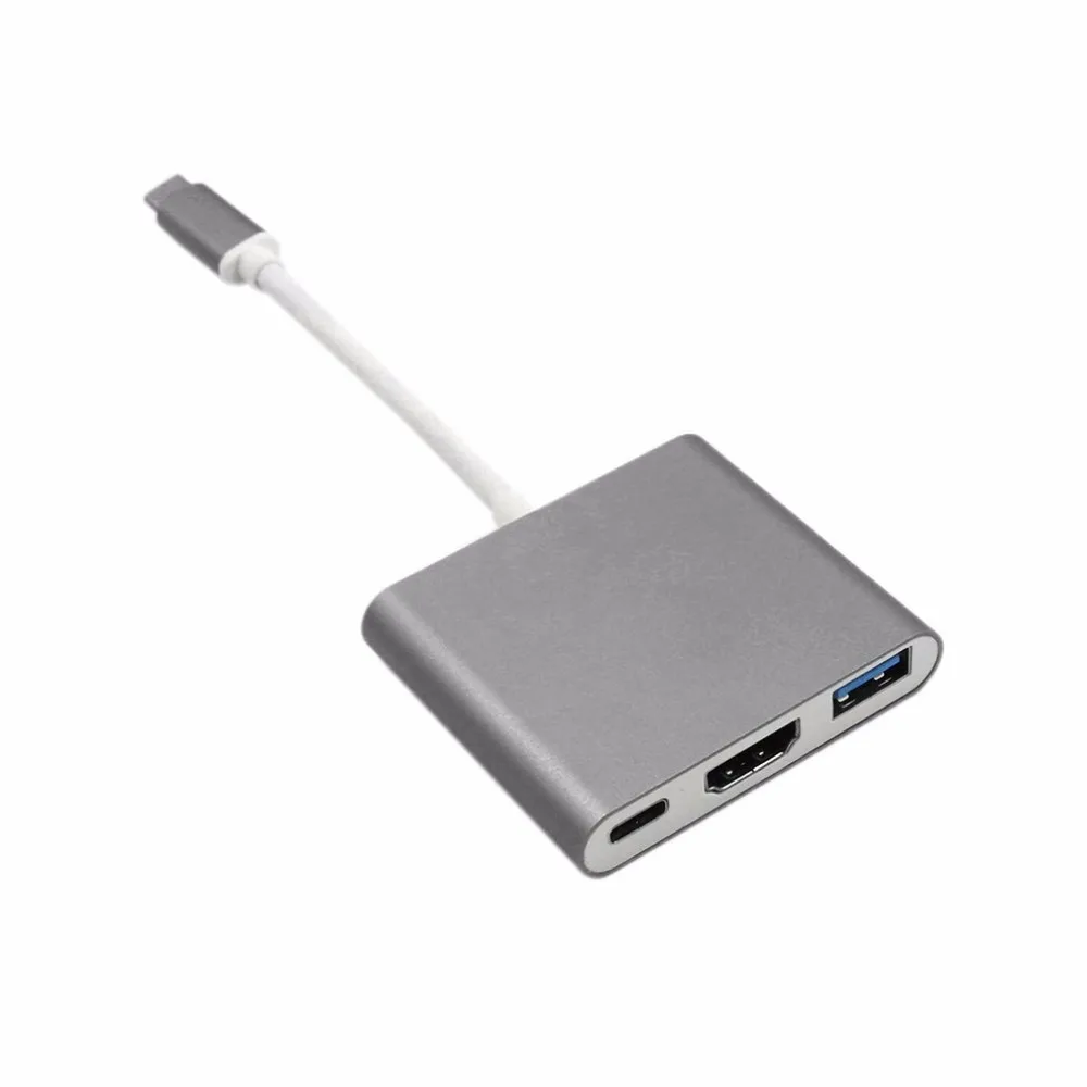 USB 3,1 Тип с разъемами типа C и HDMI USB 3,0 адаптер 3-в-1 зарядка PD подставка для концентратора 4 K HDMI конвертер Кабель