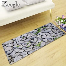 Zeegle 3D Камень печатных длинный Гостиной Ковер Дверной Коврик С приветственной надписью для передней двери и нескользящий кухонный коврик моющийся коврик для ванной комнаты