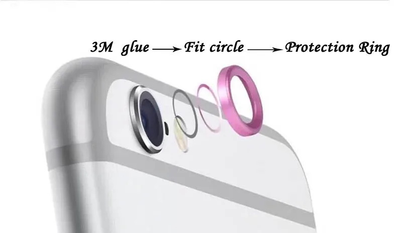 CHNLAN New Rear Camera Glass Circle Lens Protective Ring For iPhone 6 plus 5.5 inch Metal Protector Case Cover |