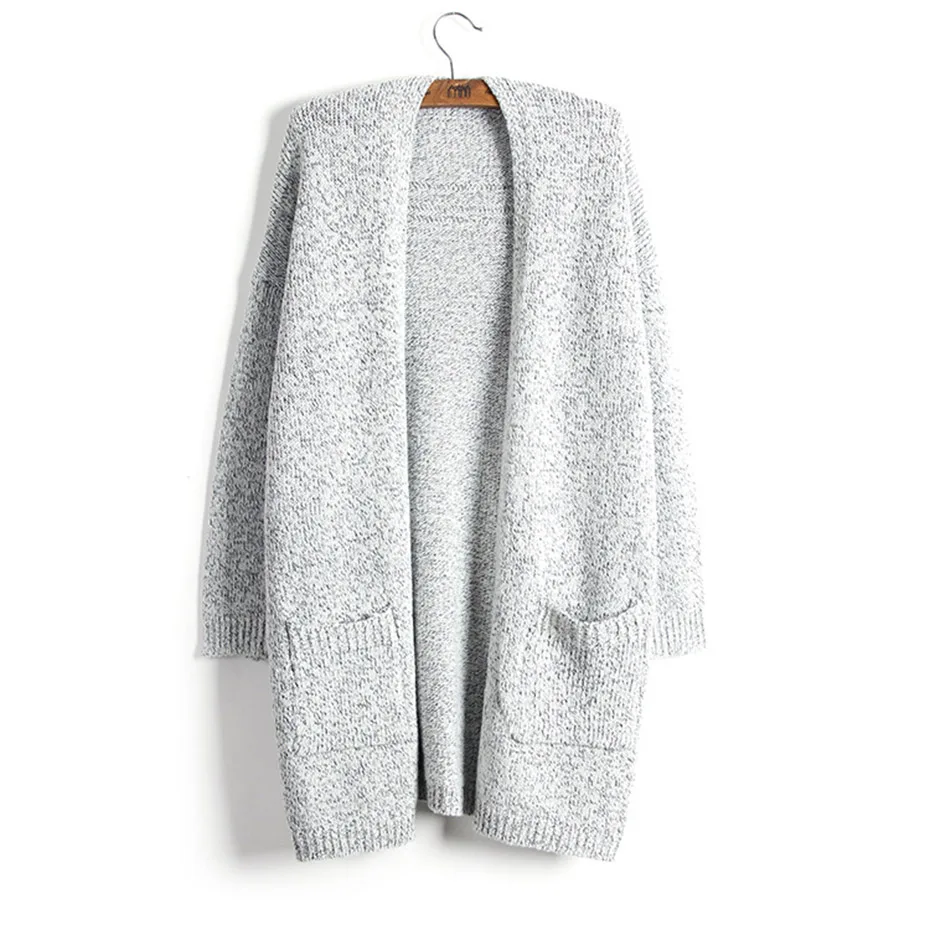 EISWELT/леди шерстяной свитер мода средней длины кашемировый кардиган Для женщин свободный свитер для женщин верхняя одежда пальто с