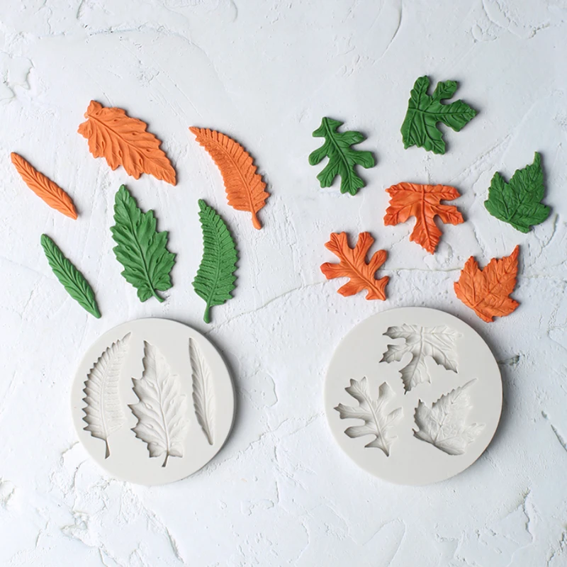 

Rose Leaf & Maple Leaf Mould Silicone Mold Fondant Cake Decorating Tool Gumpaste Sugarcraft Chocolate Forms Bakeware