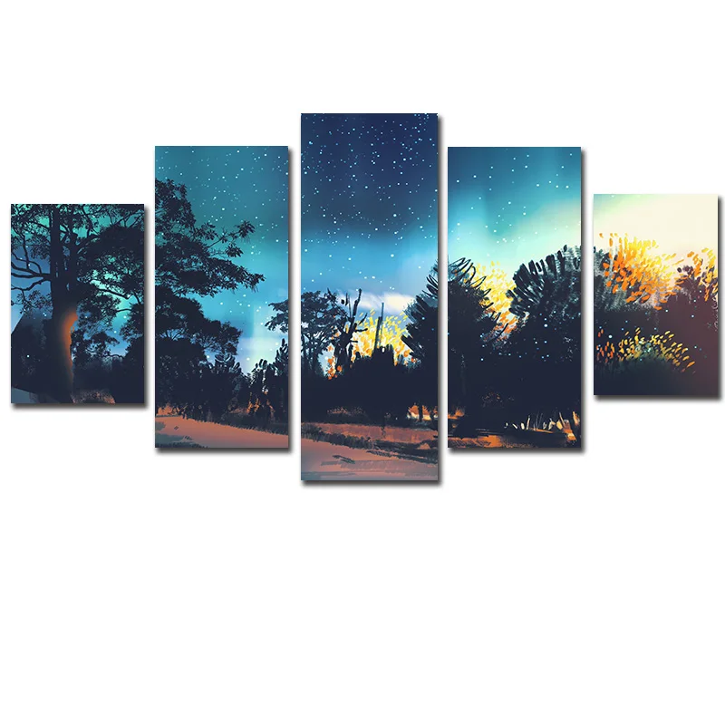 Modern-Canvas-Paintings-5-Piece-Canvas-Art-Oil-Paiting-Design-Printed-On-Spray-Wall-Picture-For