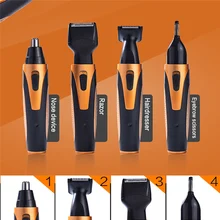 Электрический триммер для носа для уход для лица для мужчин триммер для волос 4в1 аккумуляторная борода, брови уши носа триммеры электробритва