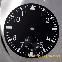 38,9 мм часы с черным циферблатом Корпус Комплект Калибр ETA 6498 механизм мужские часы