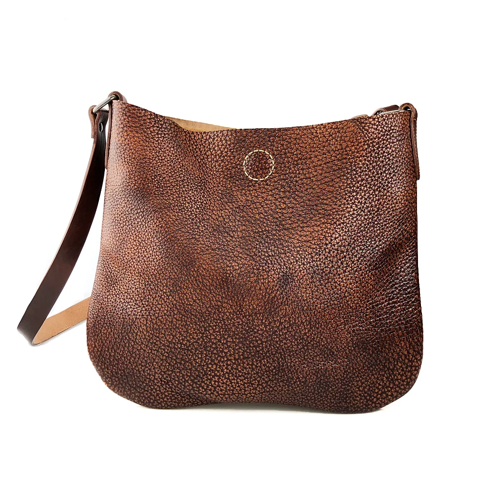 

A-Pocket Single Shoulder Leather Bag Women Swag Bag Female Shopping Bag Brown
