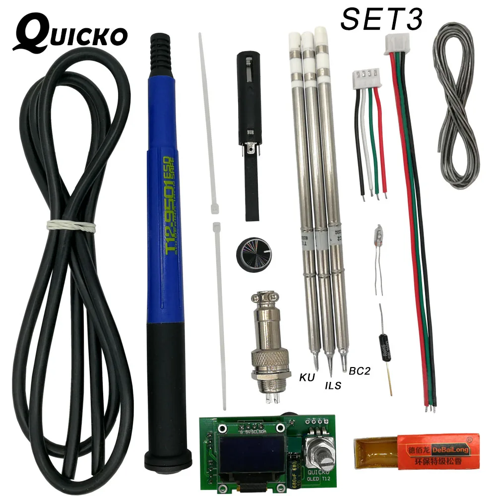 Цифровая паяльная станция QUICKO T12 STC OLED с регулируемой температурой|t12 tip|hakko t12hakko t12