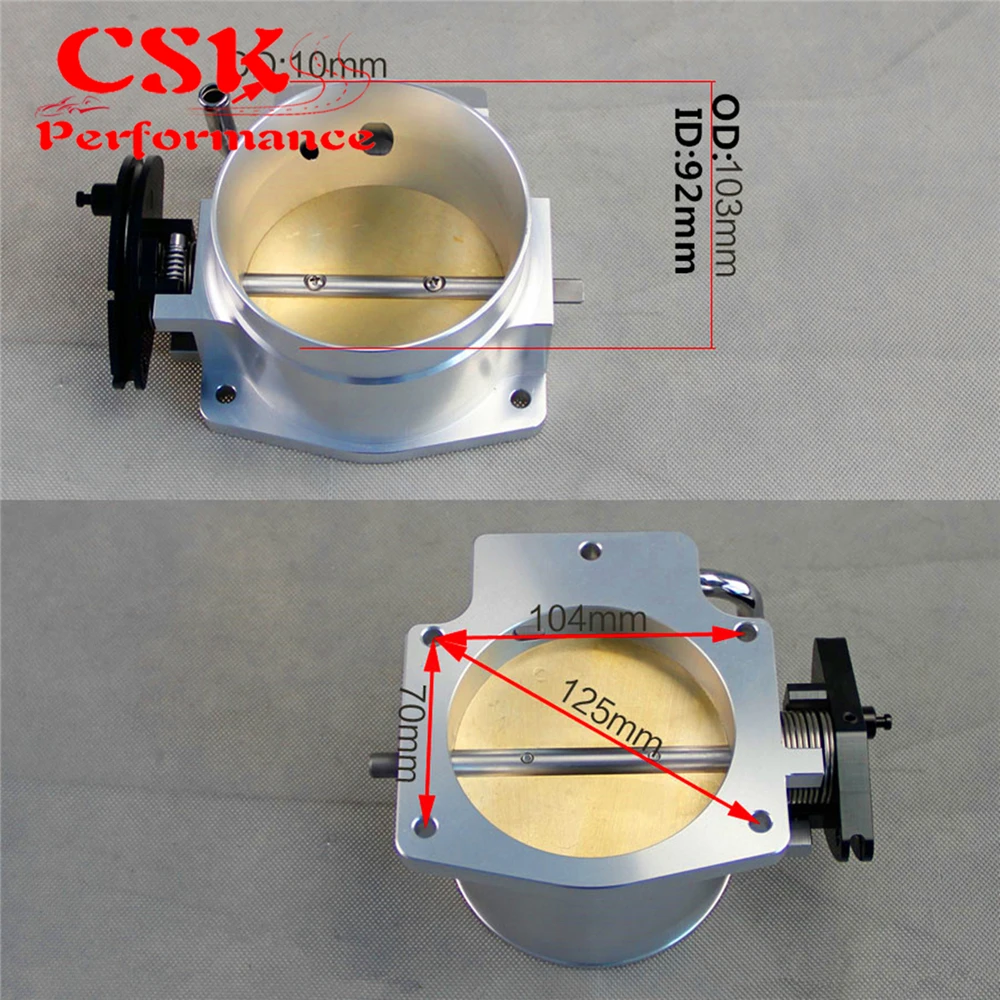 92 мм Впускной дроссельной заслонки+ переходная пластина подходит для GEN III LS1 LS2 LS3 LS6 LS7 LSX серебристый/черный