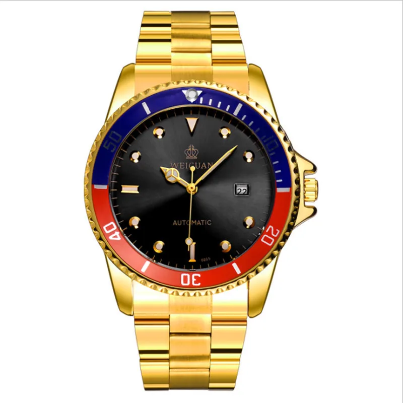 

New men's watch male mechanical watch automatic fine steel waterproof fashionable business tuhao gold male watch.