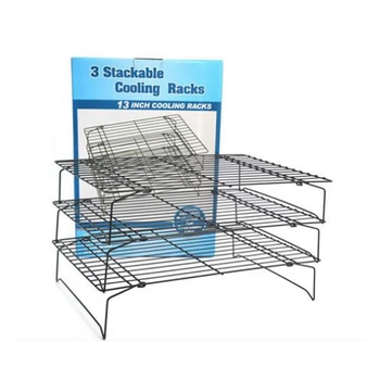 

set of 3,cooling cake racks baking Tool Black nonstick baking utensils Cake Stand pastry bread cookie stand 13 inch