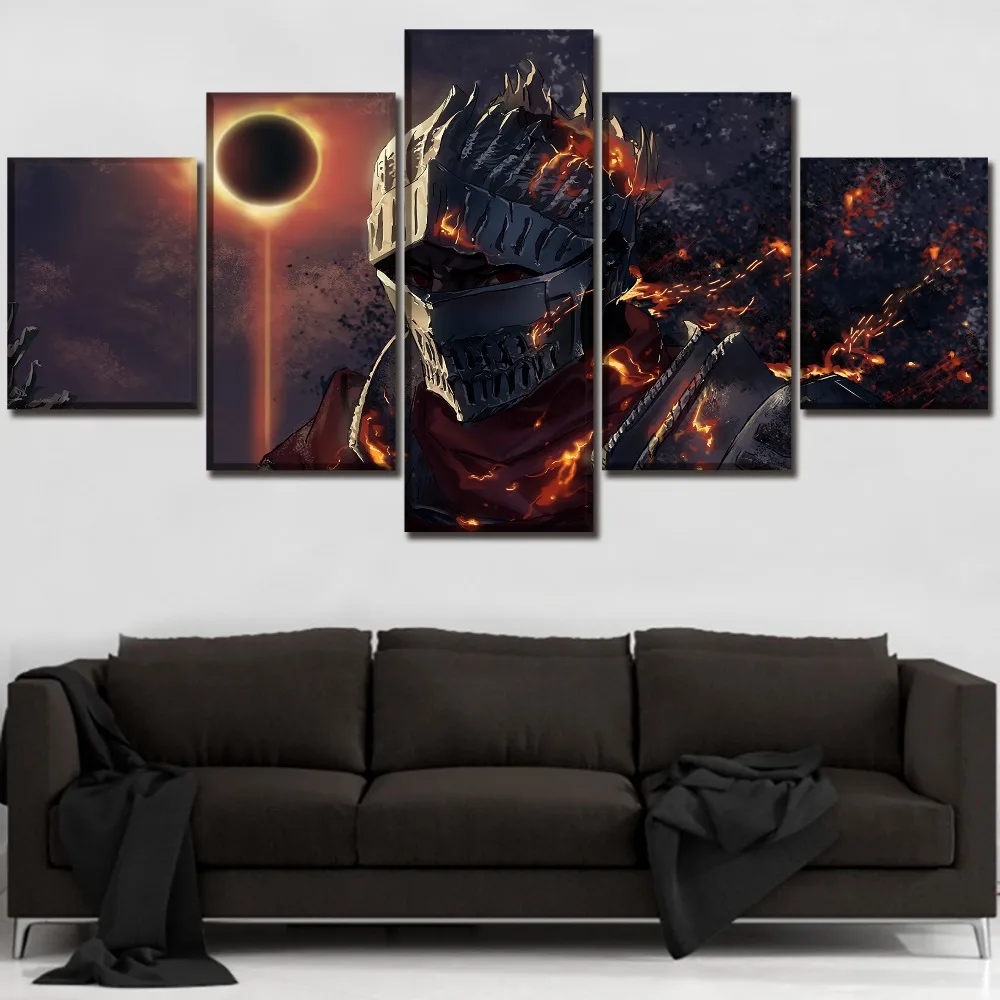 

Canvas Print Painting Wall Art Home Decorative Modular Framework One Set 5 Panel Game Dark Souls III Soul of Cinder Picture
