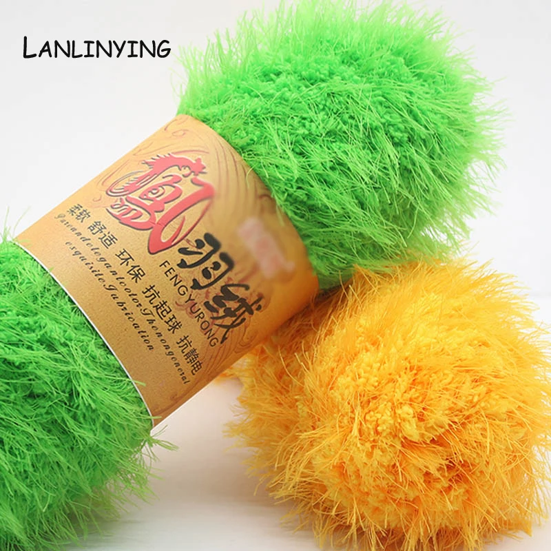 

LANLINYING HOT SALE Coral Mink Imitation Fur Cashmere Yarn For Knitting Wool Yarn Brand Hand Knitting Yarn .D324