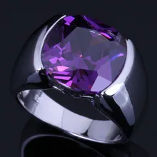 Эксклюзивный фиолетовый кубический циркон кольцо из стерлингового серебра 925 для Для женщин V0620