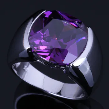 

Exclusive Purple Cubic Zirconia Silver Plated Ring V0620