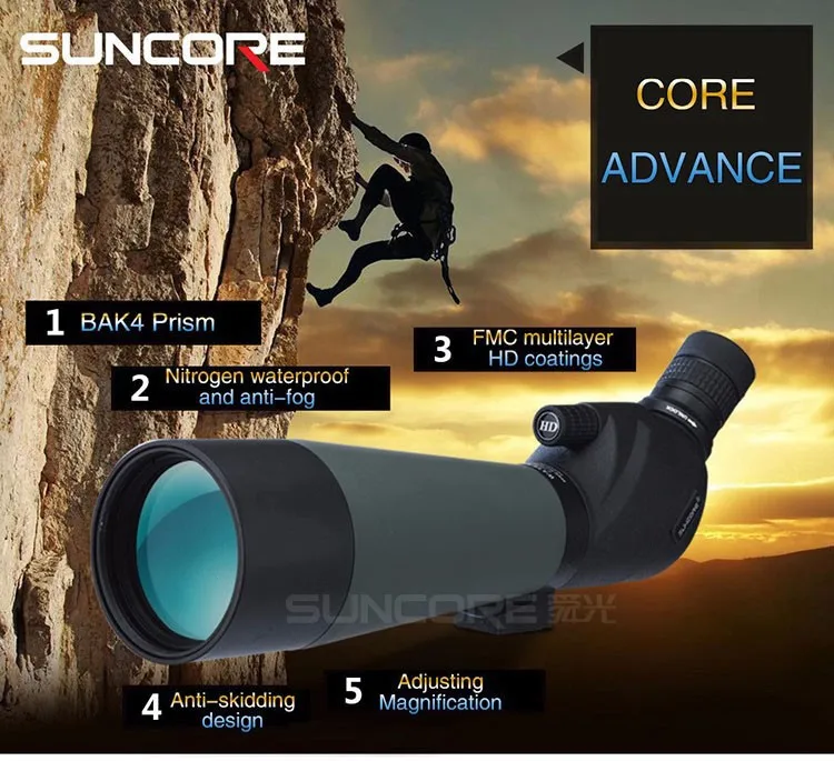 Suncore mj15-45x60a Открытый Охота диапазон Монокуляр один-ручной фокусировки прицел для штатива бинокль телескоп