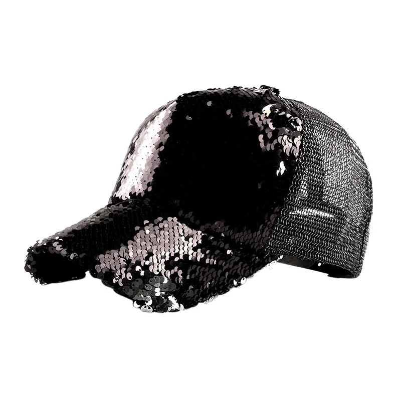 Блестка украшение шляпа Дамы Летний солнцезащитный щит корейский капор с пайетками Женская сетка Гольф Кепка