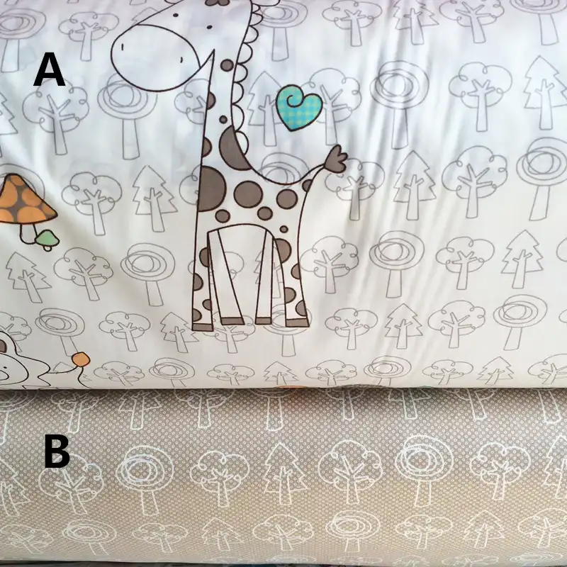 160cm 50cm Giraffe Cartoon Printed Cotton Fabric Bed Sheets Duvet