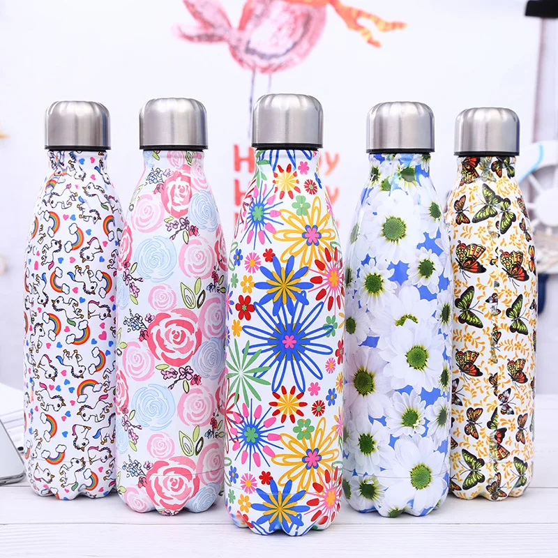 

High Quality 500ML Double Wall Insulated Vacuum Flask Stainless Steel Water Bottle Cola Water Beer Thermos for Sport Bottle