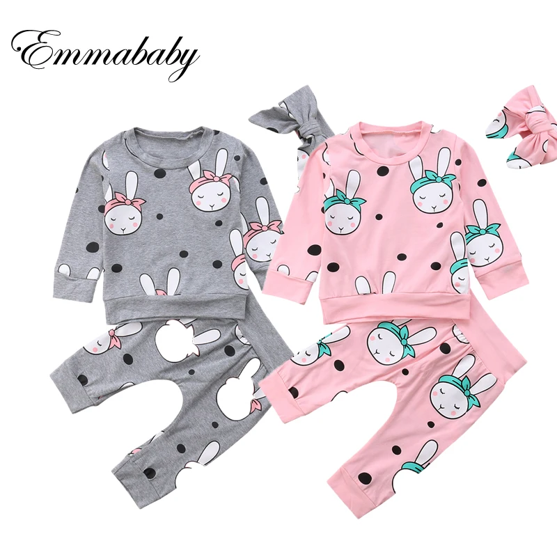 

2018 New Brand Baby Girl Clothes 2PCS Long Sleeve Sweatshirt T-shirt Tops+Long Pants Trousers Outfit Set Tracksuit