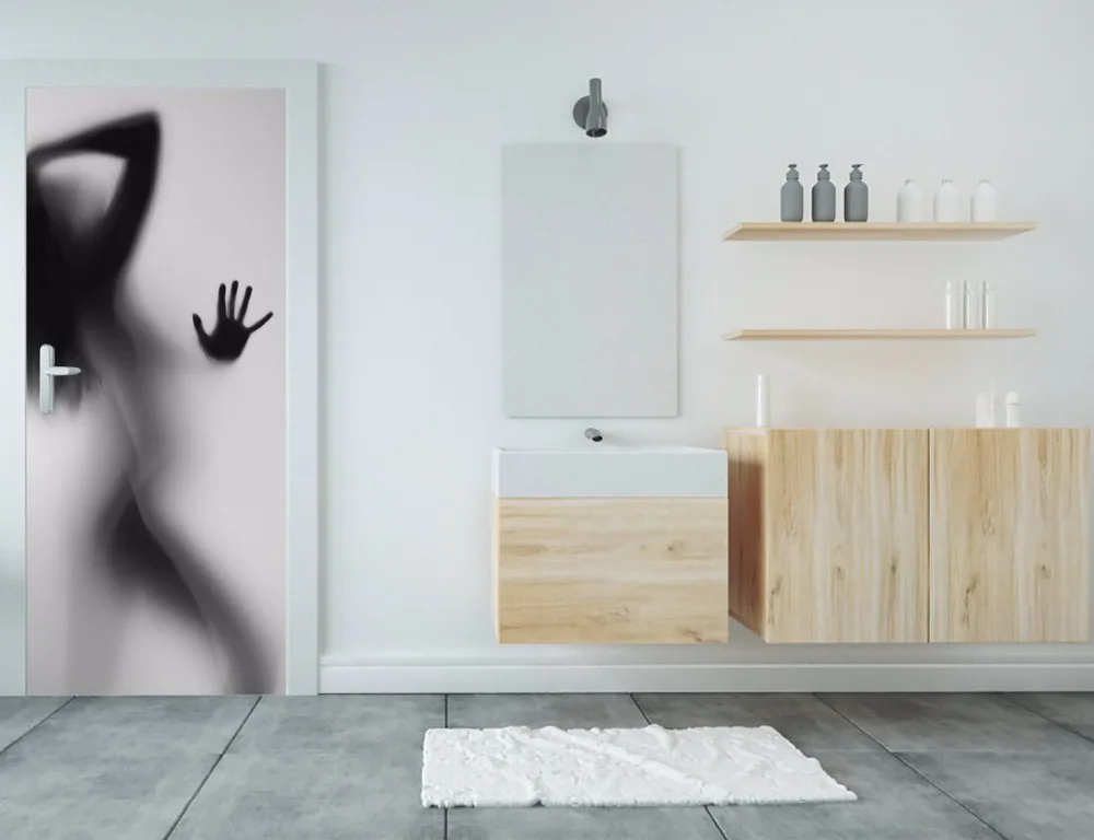 door-stickers-bathroom-themes-sexy-girl-behind-the-curtain-of-bathroom