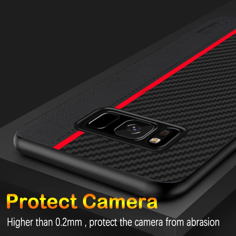 Original CENMASO for Samsung S8 Case Luxury Fiber Leather Protection Cover for Samsung Galaxy S8 Plus Case Galaxy S8 Case Cover