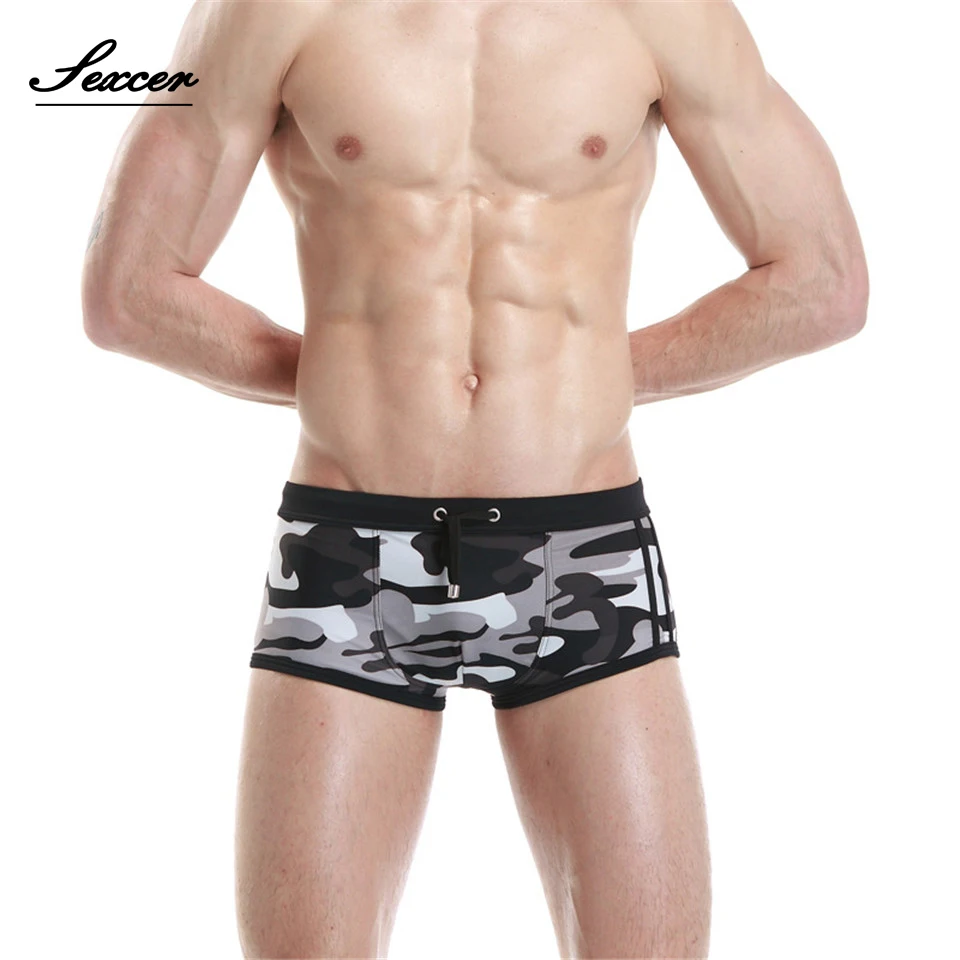 

Hot Swimwear Men Breathable Camouflage Men's Swimsuits Swim Trunks Boxer Briefs Sunga Suits Man Maillot De Bain Male Beach Short
