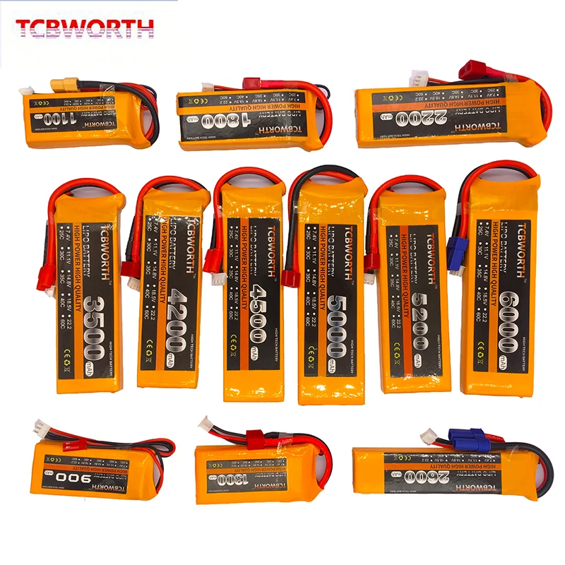 RC Drone LiPo Battery 2S 7.4V 2200 2800 3300 4000 4500 5000 6000mAh 30C 40C For RC Airplane Helicopter Quadrotor 7.4V Batteries