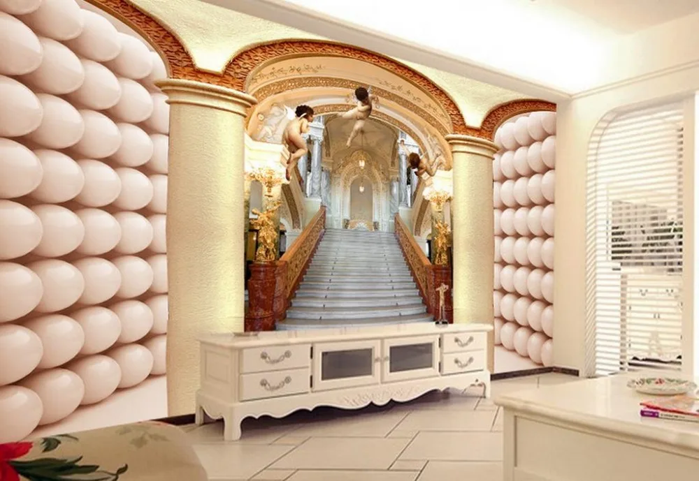 

customize 3d photo murals Luxury Exquisite atmosphere European royal royal 3d angel paradise backdrop 3d wall mural