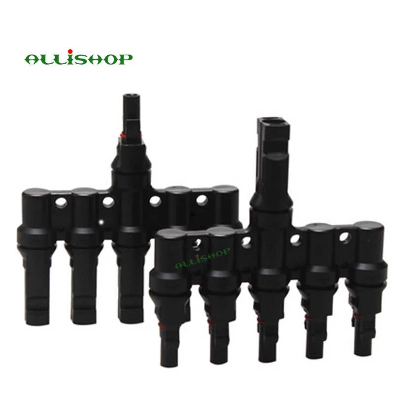 

2 Pair MC4 Solar Panel Branch Cable Connectors (M/5F+F/5M) Solar Energy Photovoltaic Panel T-type MC4 Branch Connectors