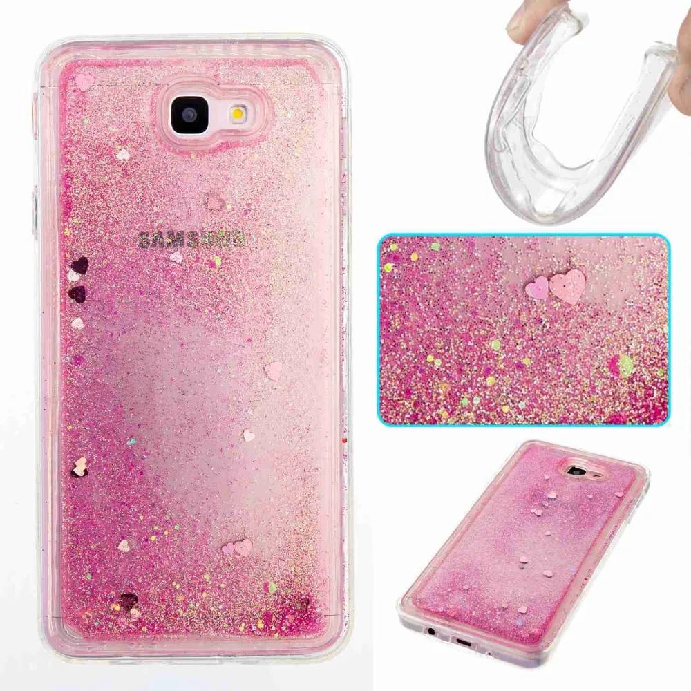 For Samsung Galaxy J7 Prime Case Liquid Glitter Meteor Sand Sequins