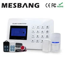 GSM Сигнализация PSTN сигнализация домашняя система охранной сигнализации с дверным детектором pir датчик Английский Испанский Русский вариант