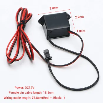 

Power EL Wire Driver Inverter for Light Strip Mini Inverter DC12V 1-5M 185mmEL Wire Cable Neon Glow Inverter Festival Decoration