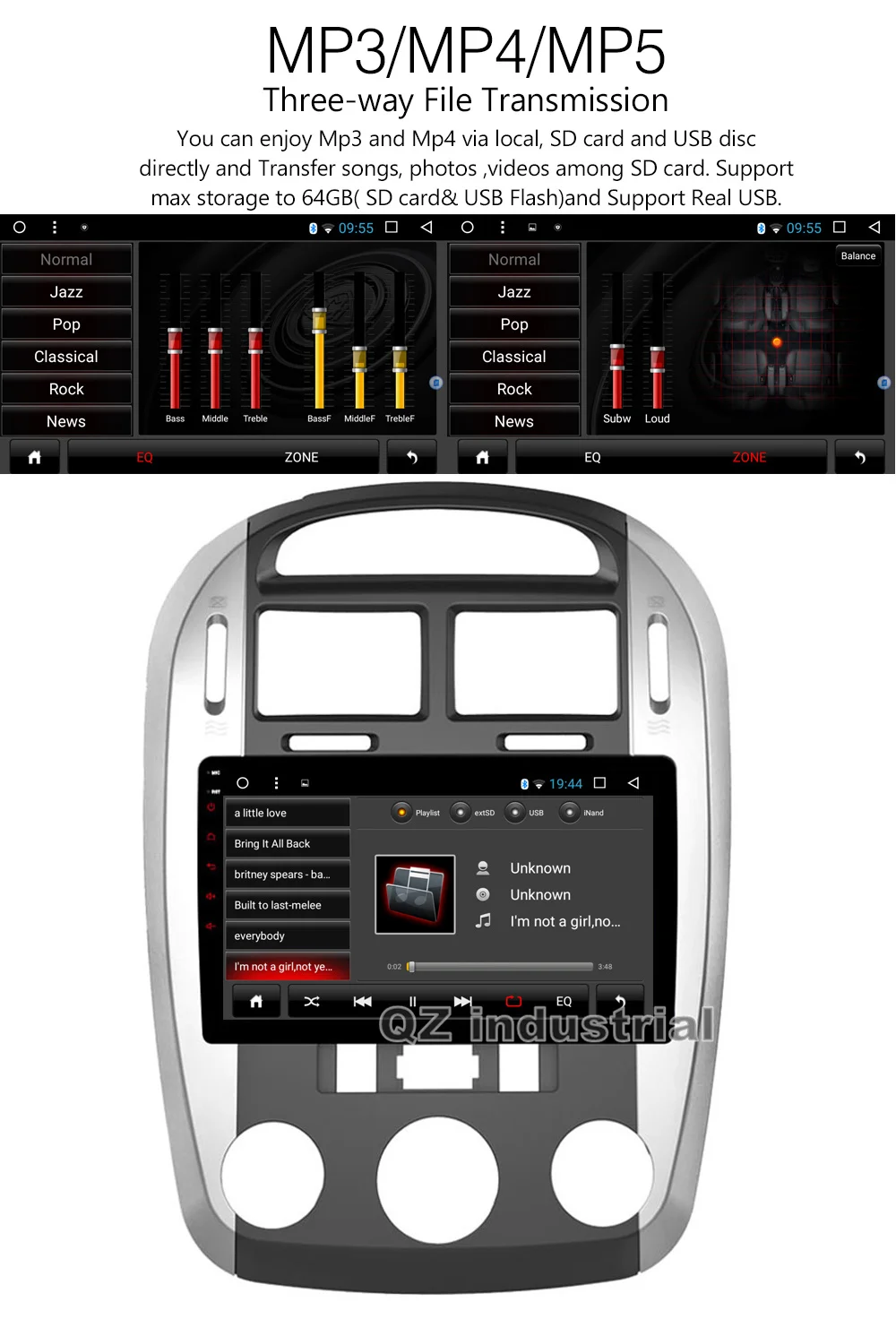 Clearance QZ industrial HD 9" 8 Core Android 8.1 T8 car dvd player For KIA Cerato 2004-2008 With GPS 3G 4G WIFI Radio BT SWC RDS Navi Map 7