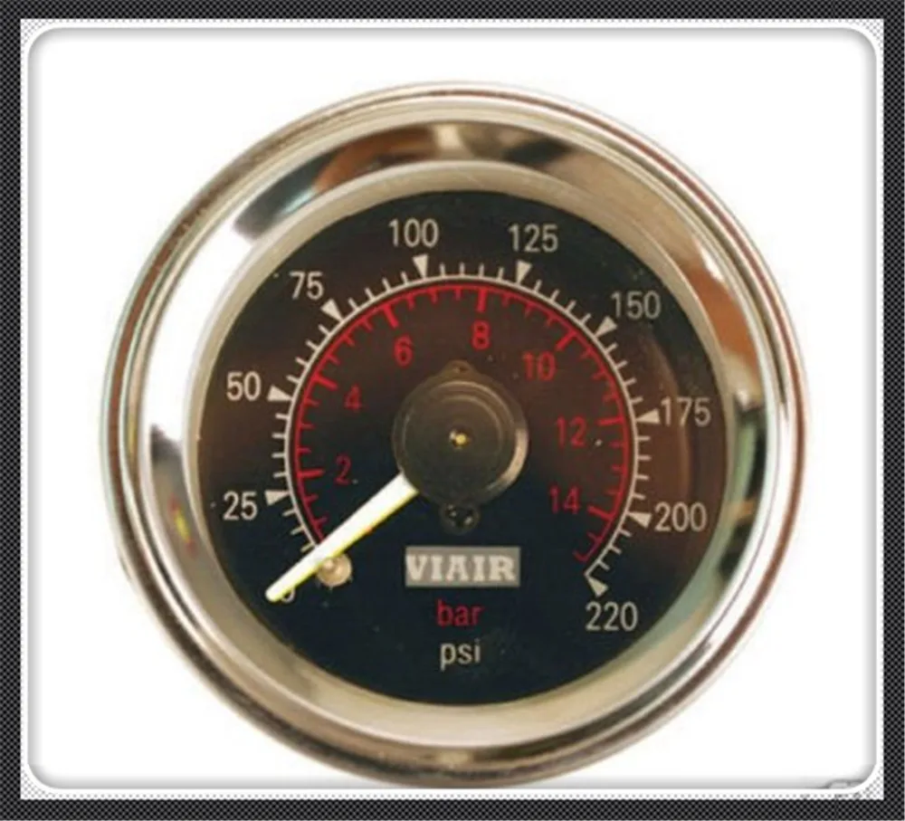 VIAIR Double pointer air gauge DUAL needles 0 220PSI Black face