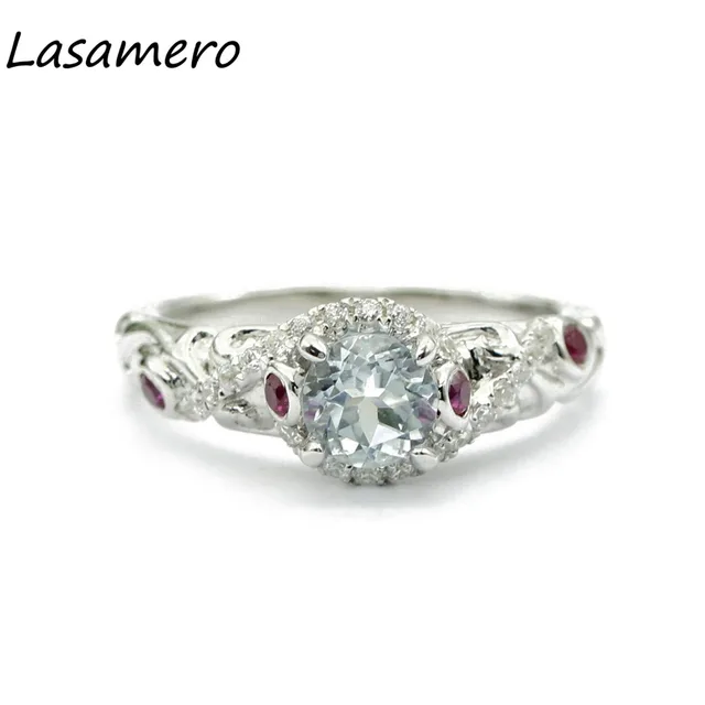 Lasamero Rings For Women 0 6ct Round Cut Natural Diamond 925 Lasamero Rings For Women 0 6ct Round Cut Natural Diamond 925 Silver Engagement Wedding