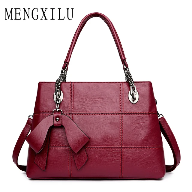 Mengxilu Shoulder Bags 2017 Black Luxury Handbags Women Bag Designer Mengxilu Shoulder Bags 2017 Black Luxury Handbags Women Bag Designer Casual Tote Pu Leather Famous Brand