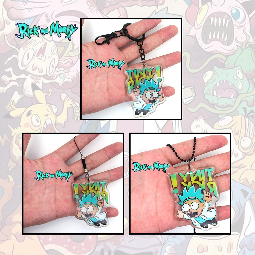 

Giancomics New Anime Rick and Morti Cute Morty 4.5CM Acrylic Plastic Necklace Costume Keychain Keyring Accessory Pendants Gift